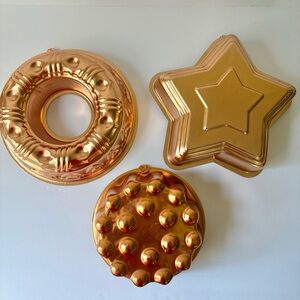 Vintage Copper Molds Set of 3
